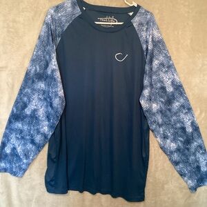 REEL LIFE PERFORMANCE FISHING POLYESTER Long Sleeve Men's Shirt - Blue